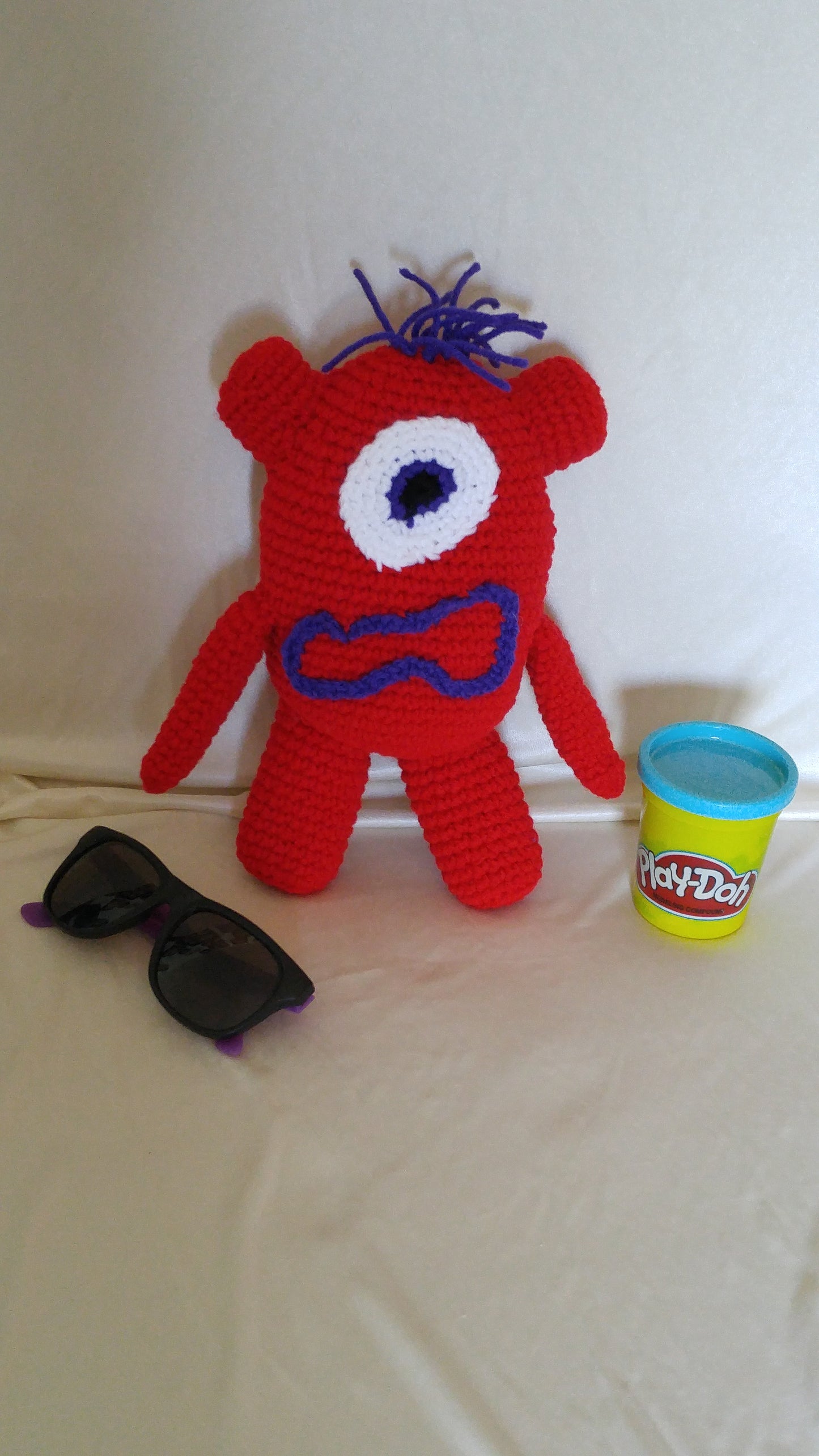 Crocheted Red Monster Huggable and Kid friendly