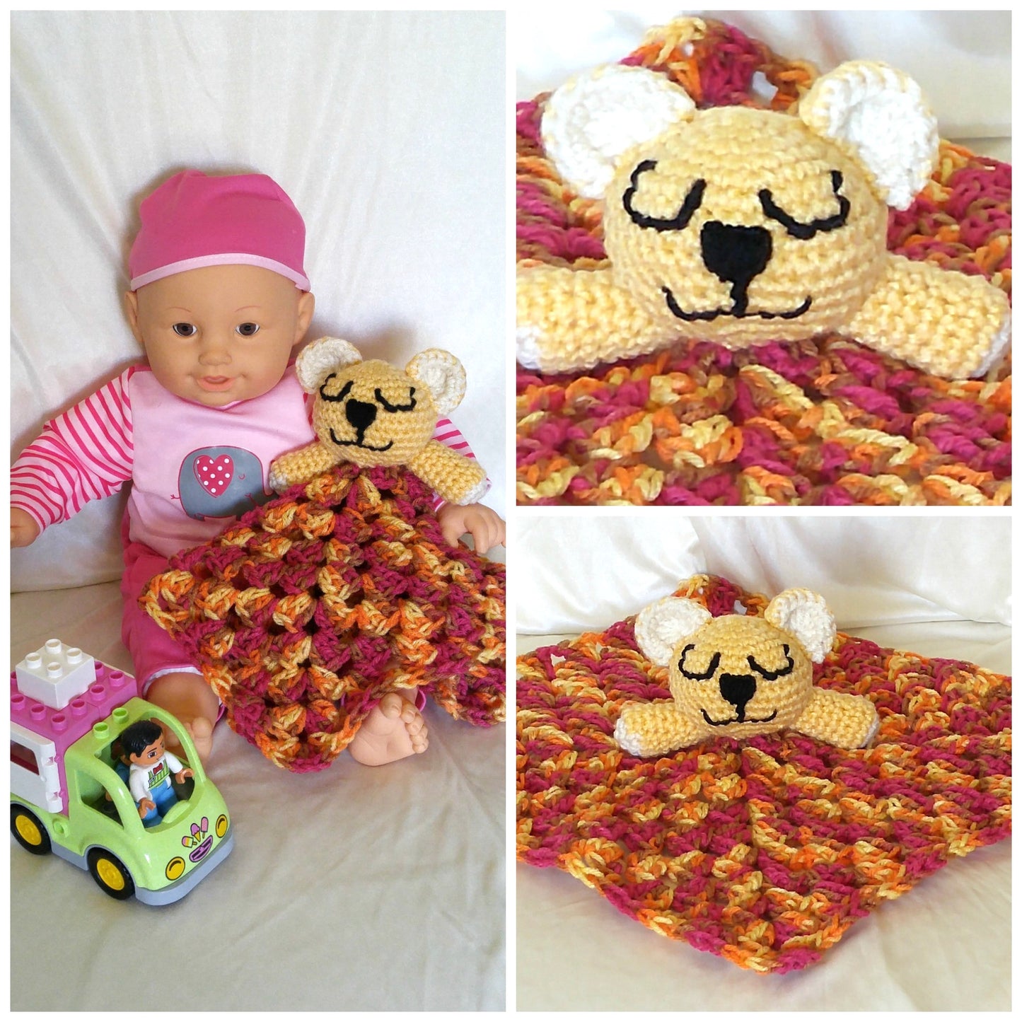 Crochet Animal Buddy Blanket (Bear)