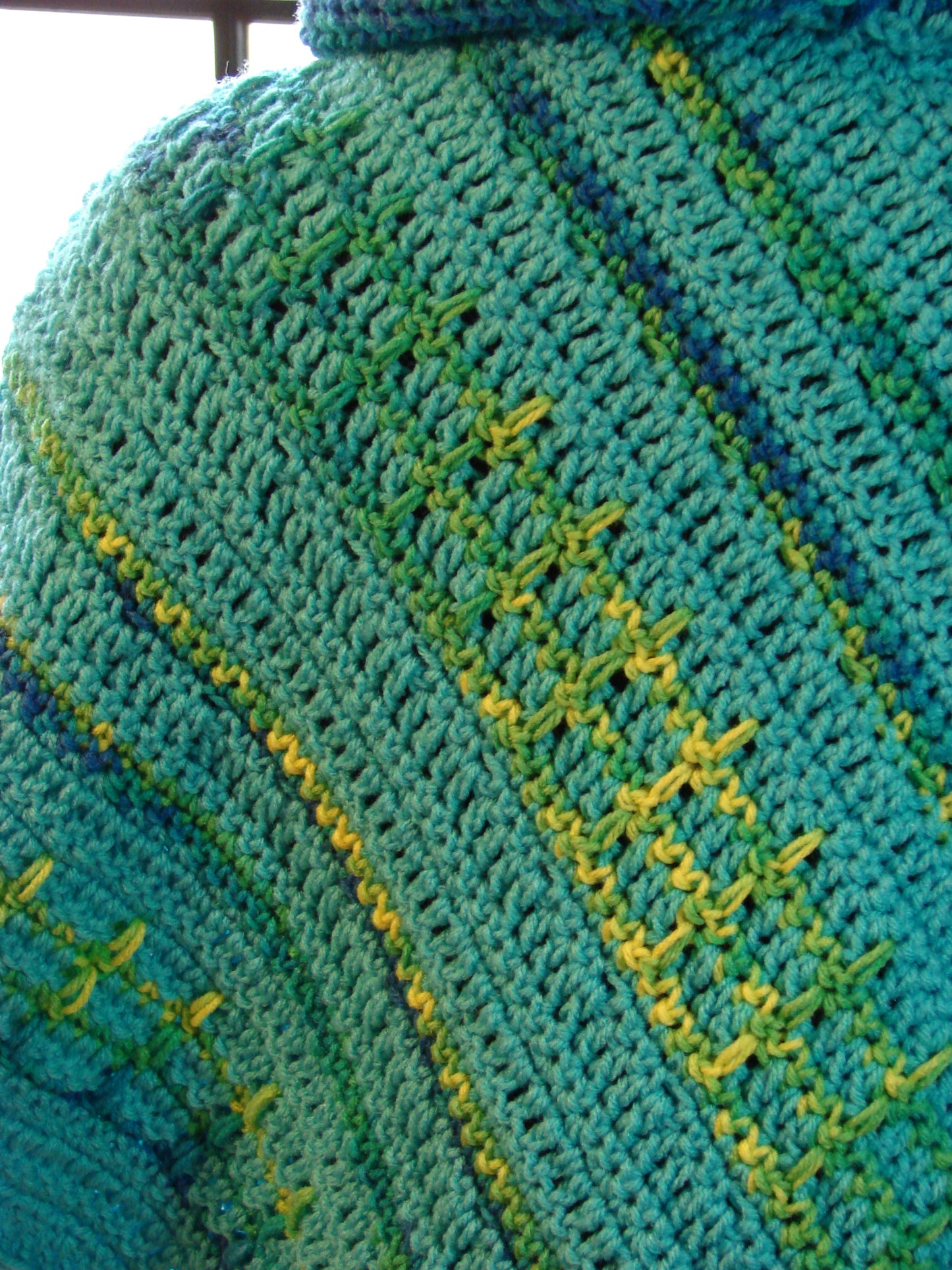 Hand Crochet Women's Sea Breeze Poncho One Size