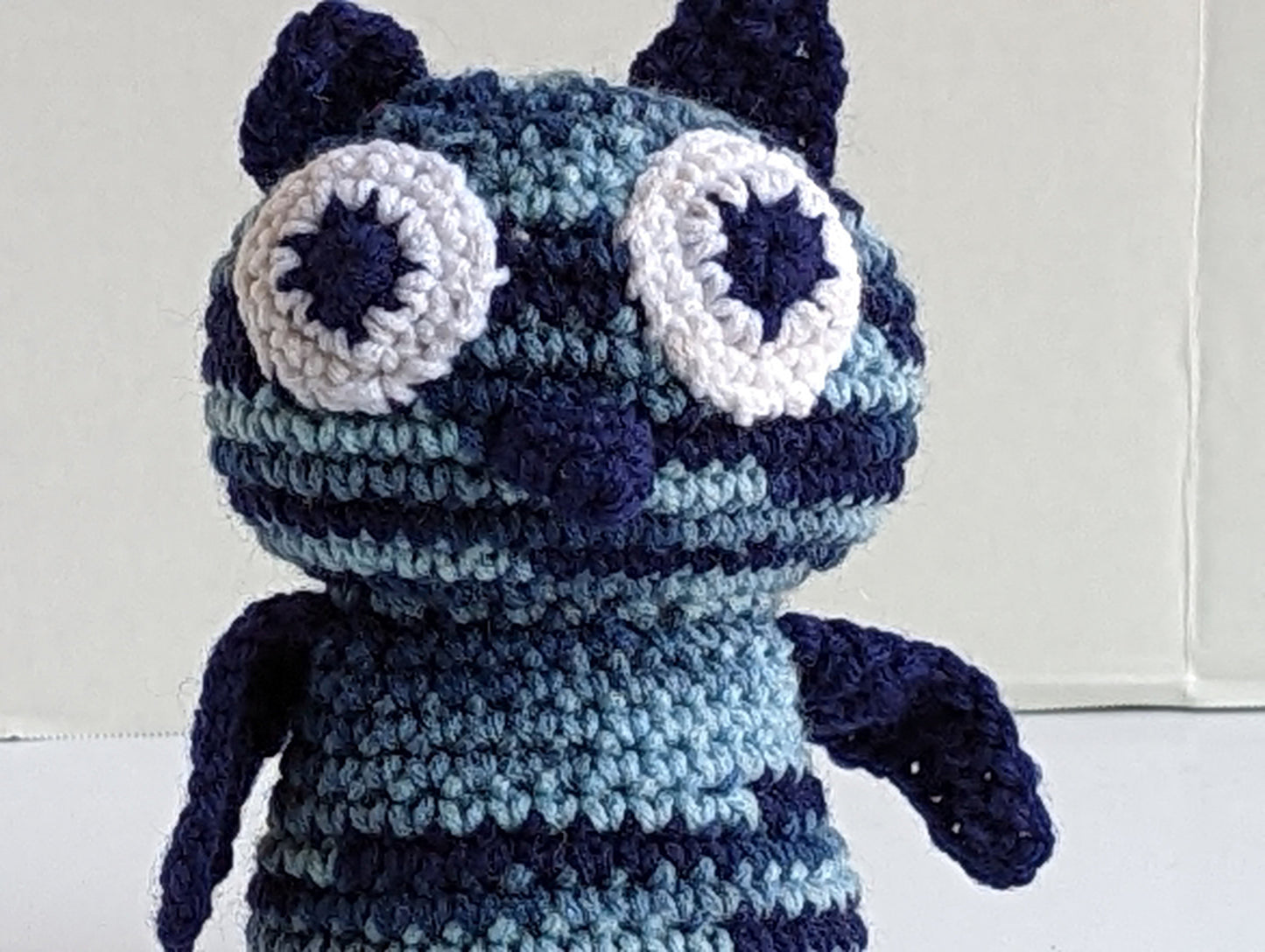 Crocheted Blue Owl, Huggable and Kid friendly