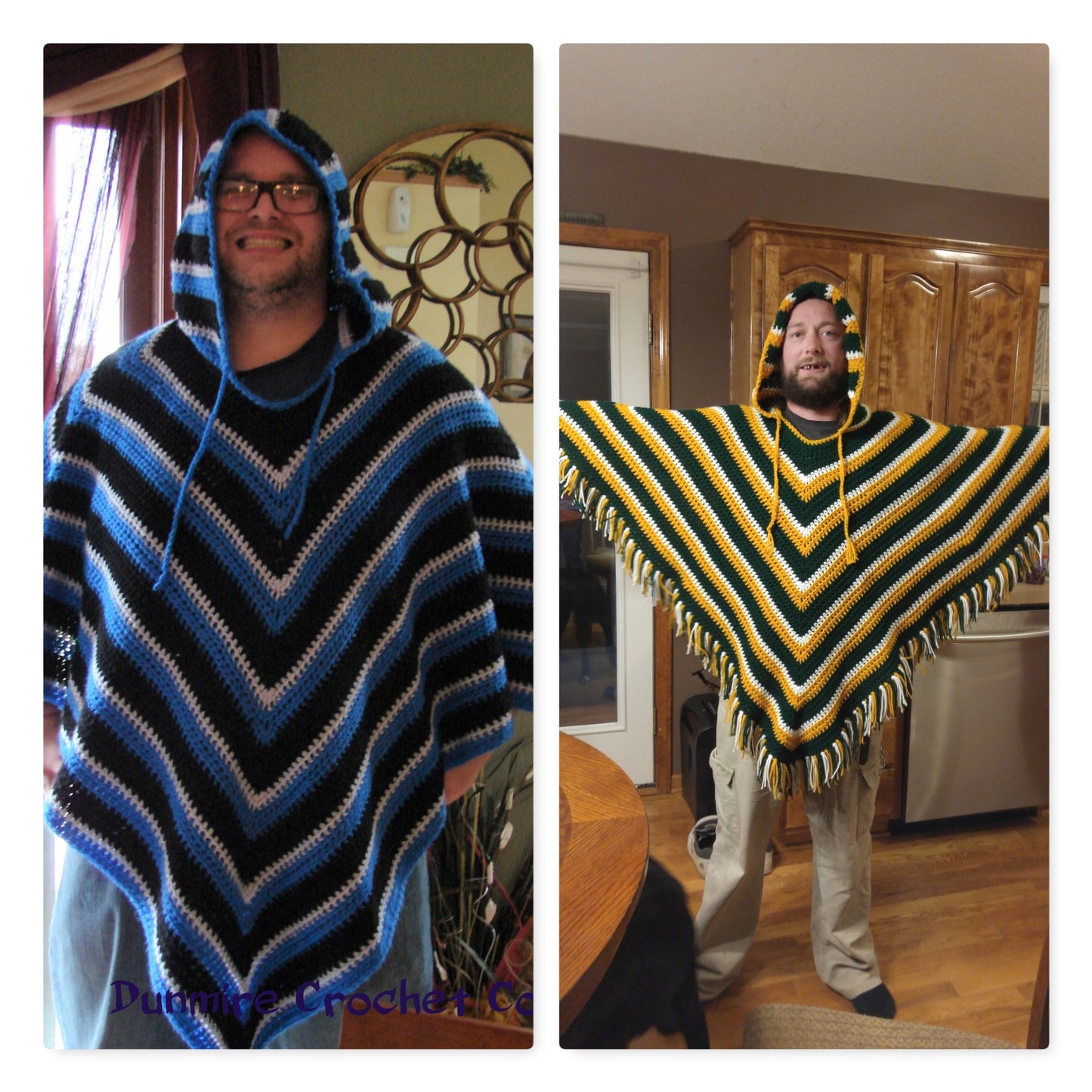 Crochet PDF Pattern For Mens or Womens Hooded Poncho One Size *Instant Download*