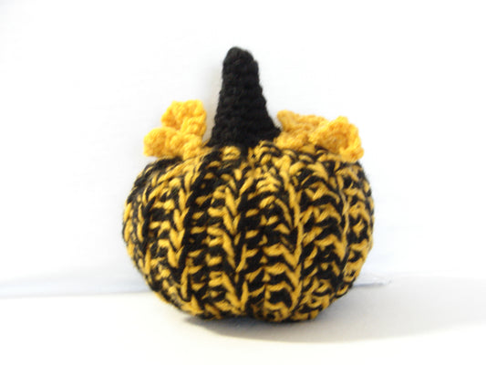 Crochet Pumpkin Decoration in Iowa Hawkeye Colors