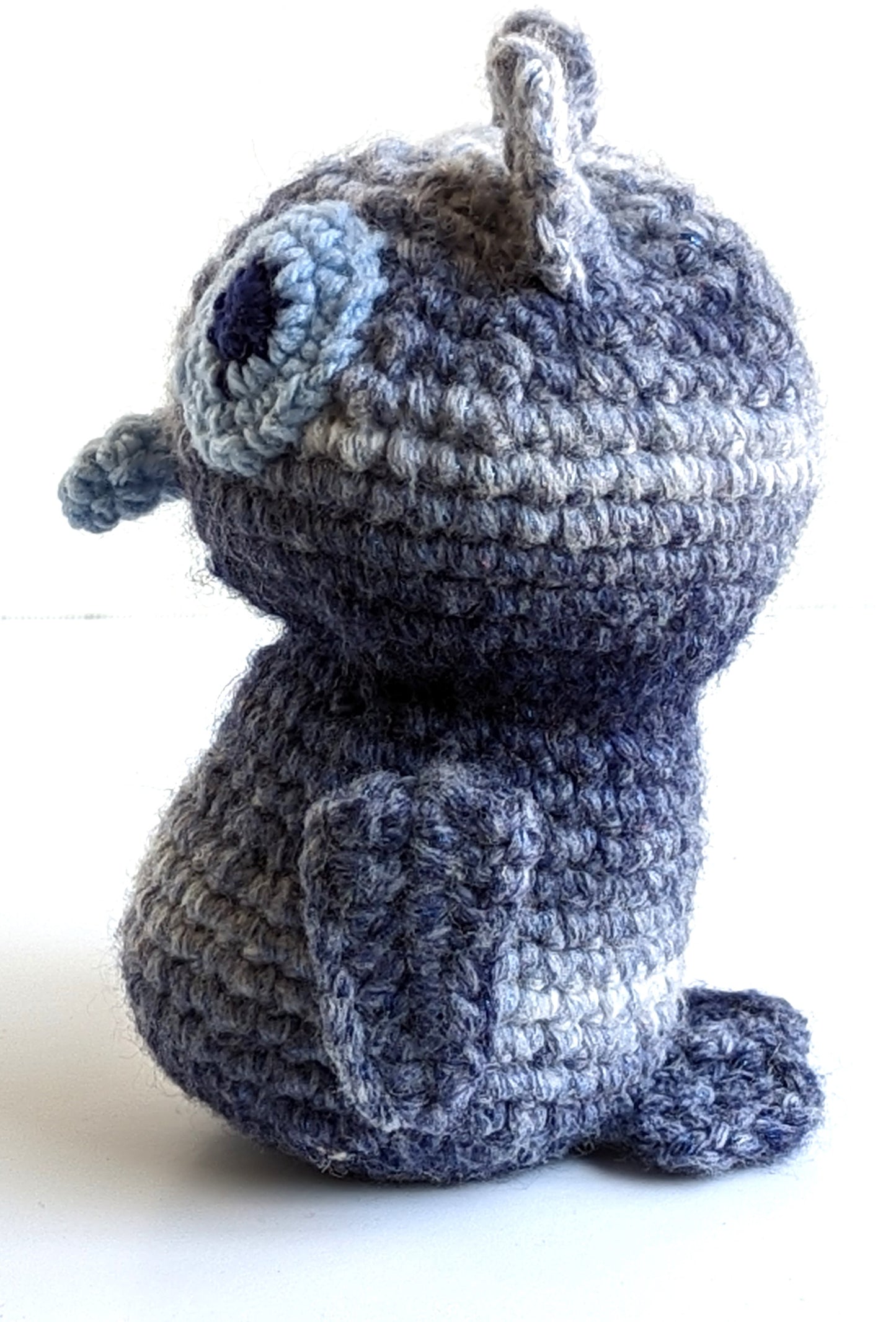 Crocheted Blue Gray Owl, Huggable and Kid friendly