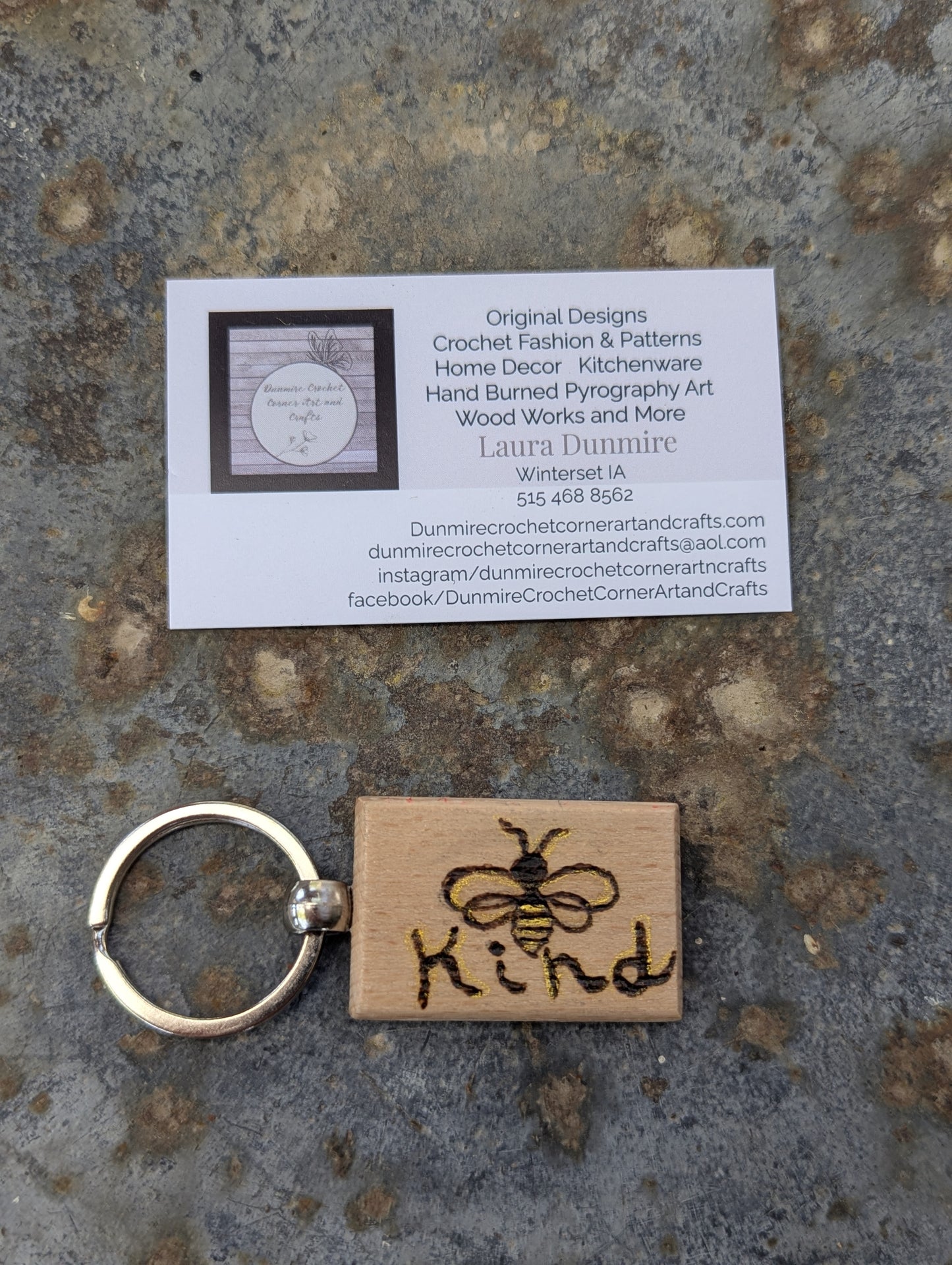 Handcrafted Pyrography Bee & "Kind" Keychain – A Sweet Reminder to Spread Kindness