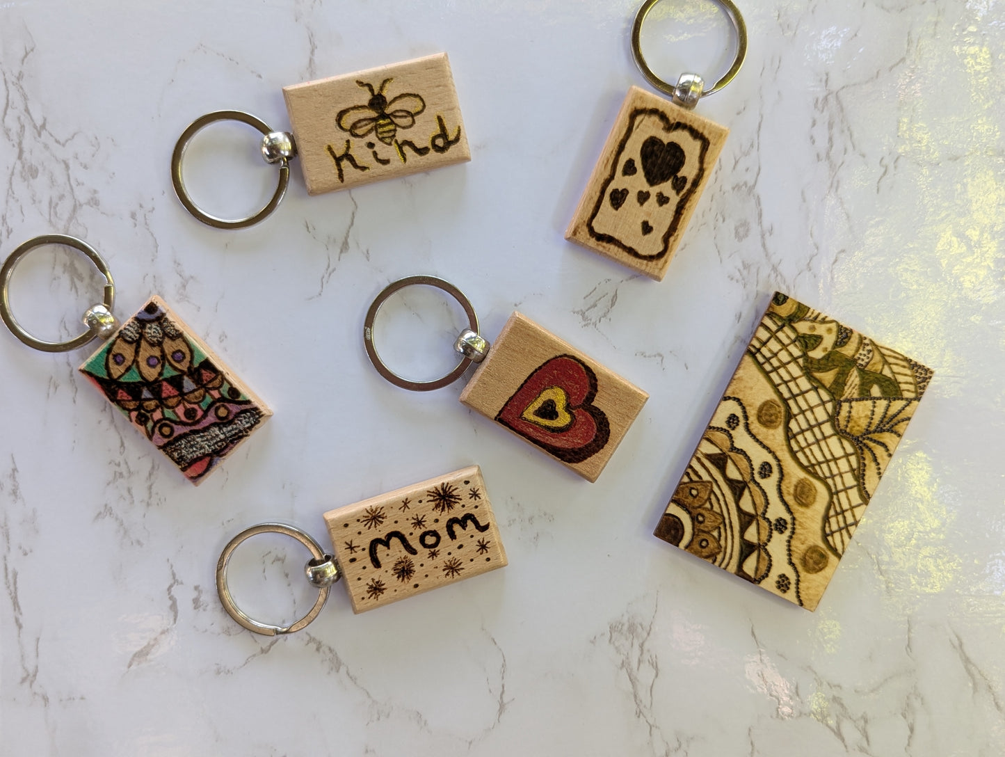 Handcrafted Mandala Pyrography Magnet – 2x3 Inches of Artistic Serenity